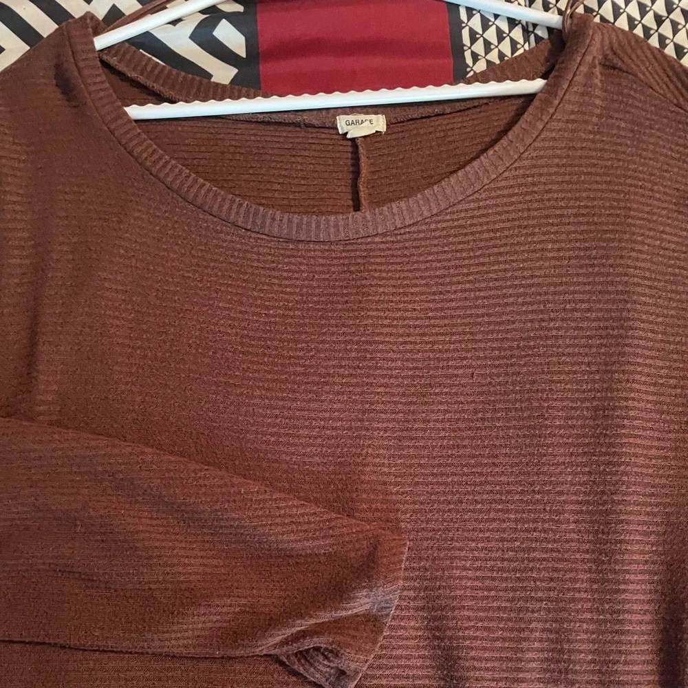 Garage Chocolate Ribbed Sweater - Picture 2 of 3